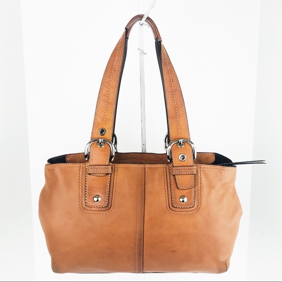 Coach Burnished Tan Leather Soho Satchel Tote Bag - Picture 5 of 8